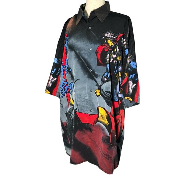 Vintage Billion Bay XL Anime Button Down Shirt 100% Polyester - Picture 1 of 11